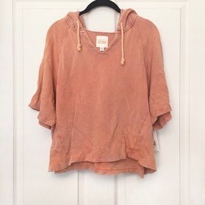 billabong crop pullover hooded sweater paprika